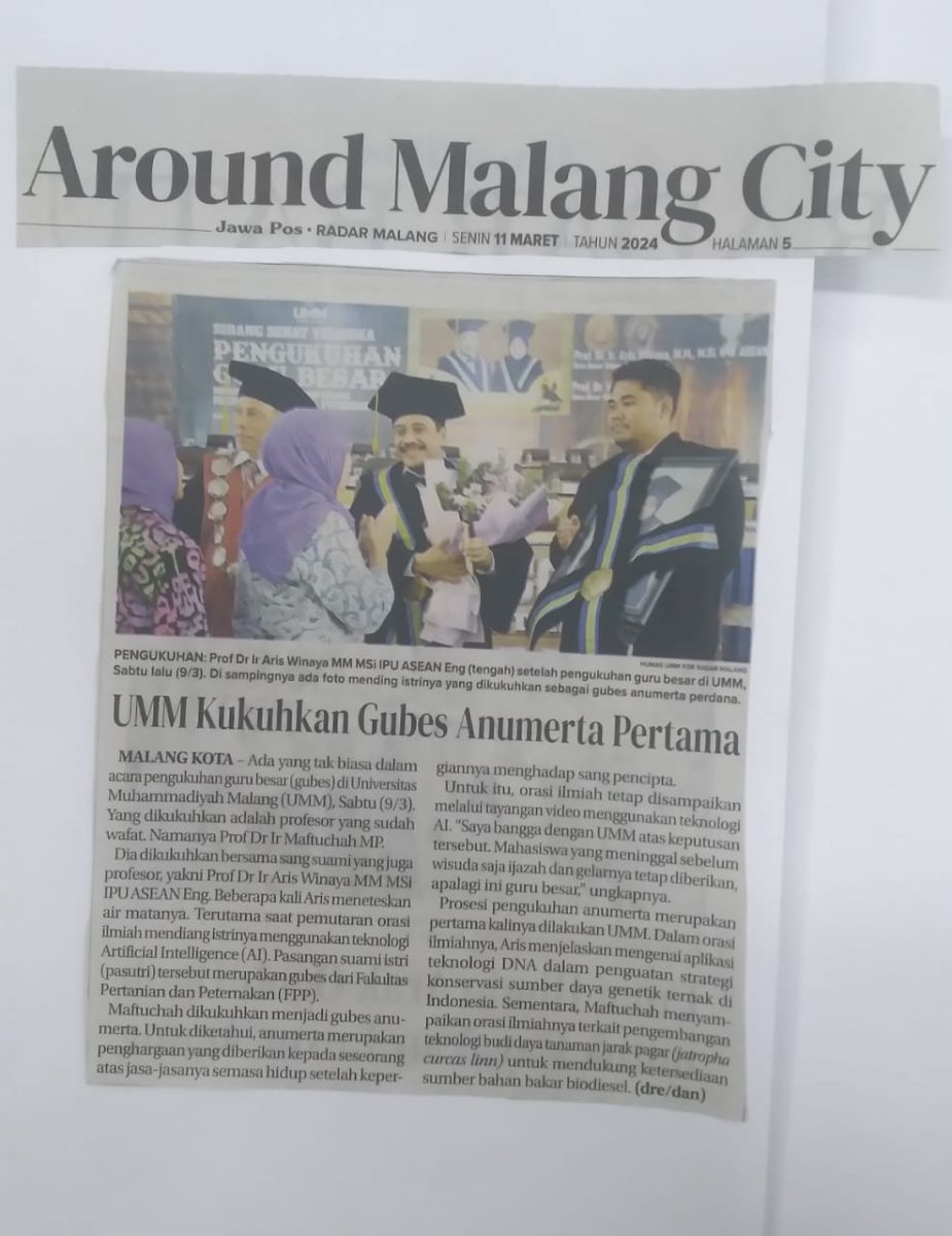 UMM Kukuhkan Gubes Anumerta Pertama Jawa Pos UMM Dalam Berita Koran